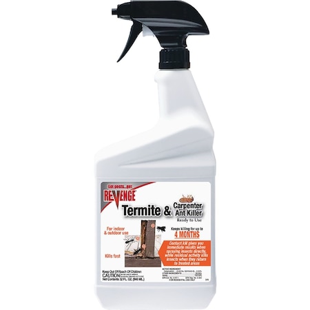 Bonide Products Revenge 32 Oz. Ready To Use Trigger Spray Indoor/Outdoor Termite & Carpenter Ant Killer 4620